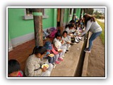 Serving lunch - Chaupiloma, May 29, 2018