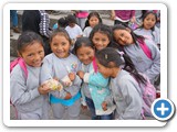 Kids with candy bags in Loma Gorda (29 Nov 2019)