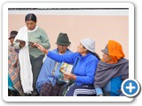 Women with new clothes and gospel pamphlets in Santa Monica (29 Nov 2019)