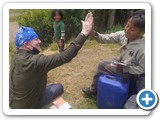 James sharing the gospel with a family in Chaupiloma (29 Sept 2021)