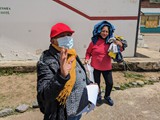Laura and Mercedes serve at Nino Emanuel school at Chaupiloma - June 5, 2023